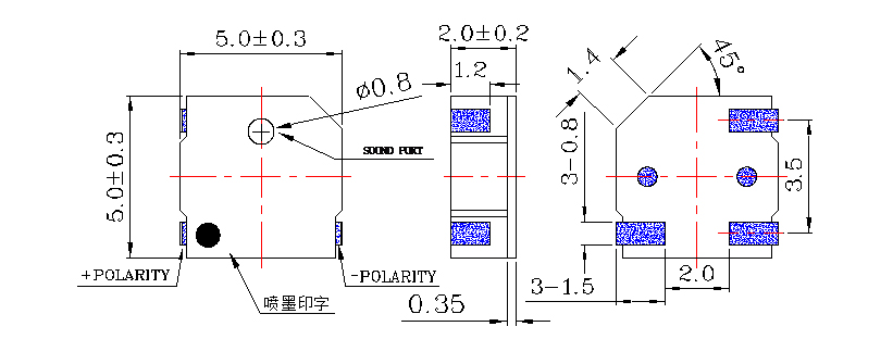 無源蜂鳴器SMD-050020F