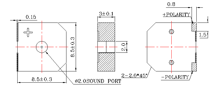 無源蜂鳴器SMD-085030F